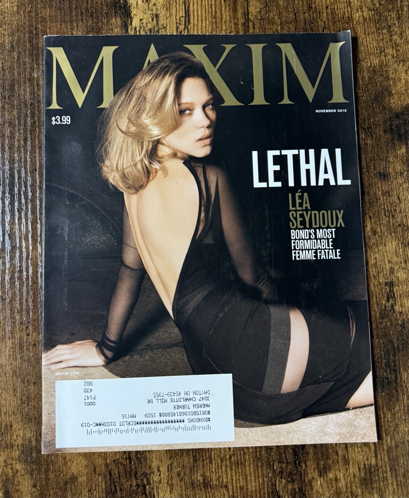 Maxim Magazine November 2015 Issue 208 Featuring Lea Seydoux