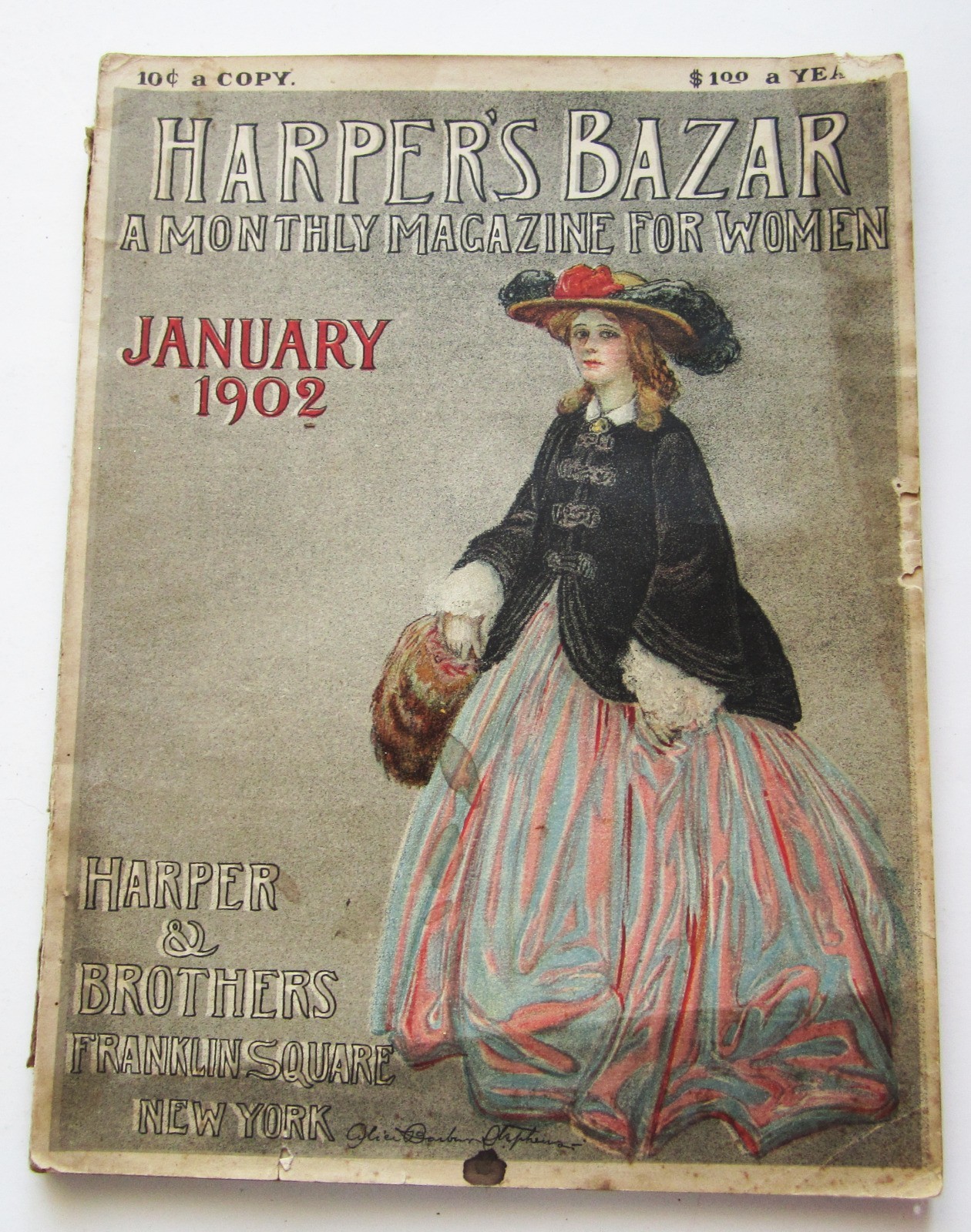 Harper’s Bazaar Magazine 1902 January Fashion Good Condition 1900s Vintage Women
