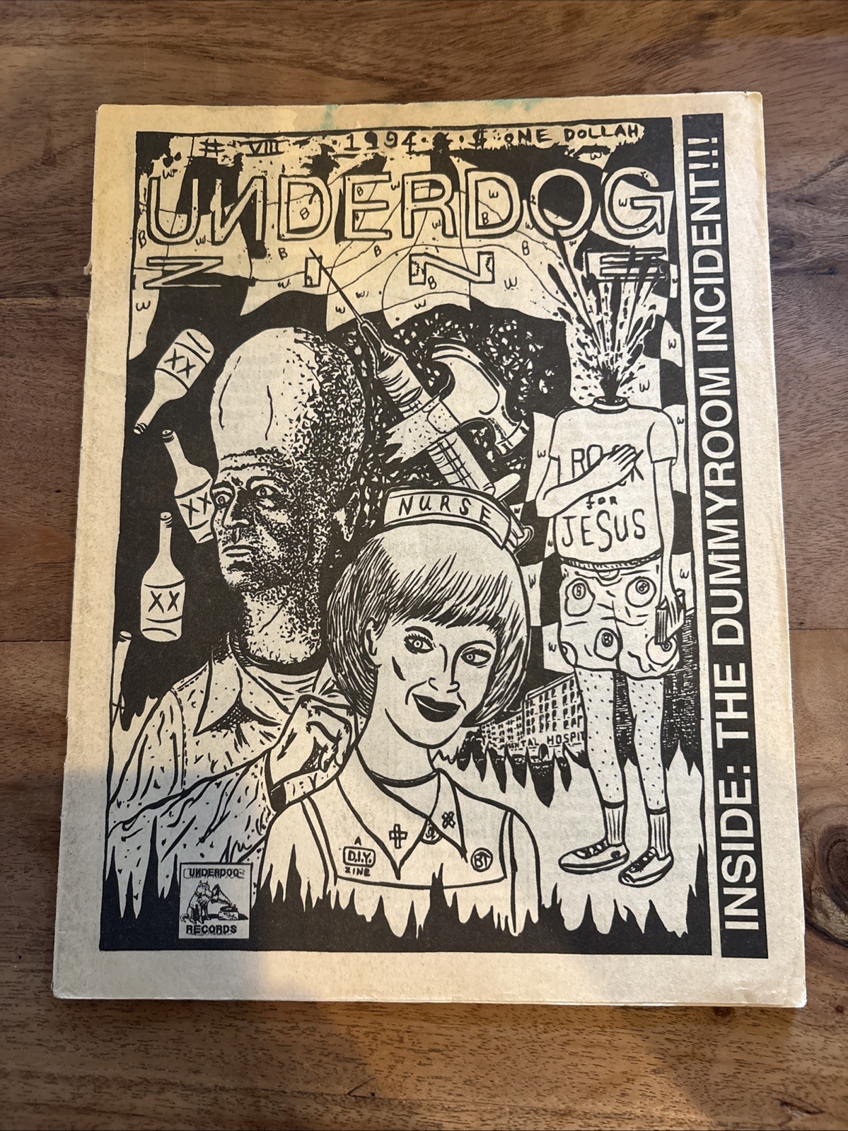 Underdog Zine #8 1994 Chicago punk rock quarterly fanzine BEN WEASEL VINDICTIVES