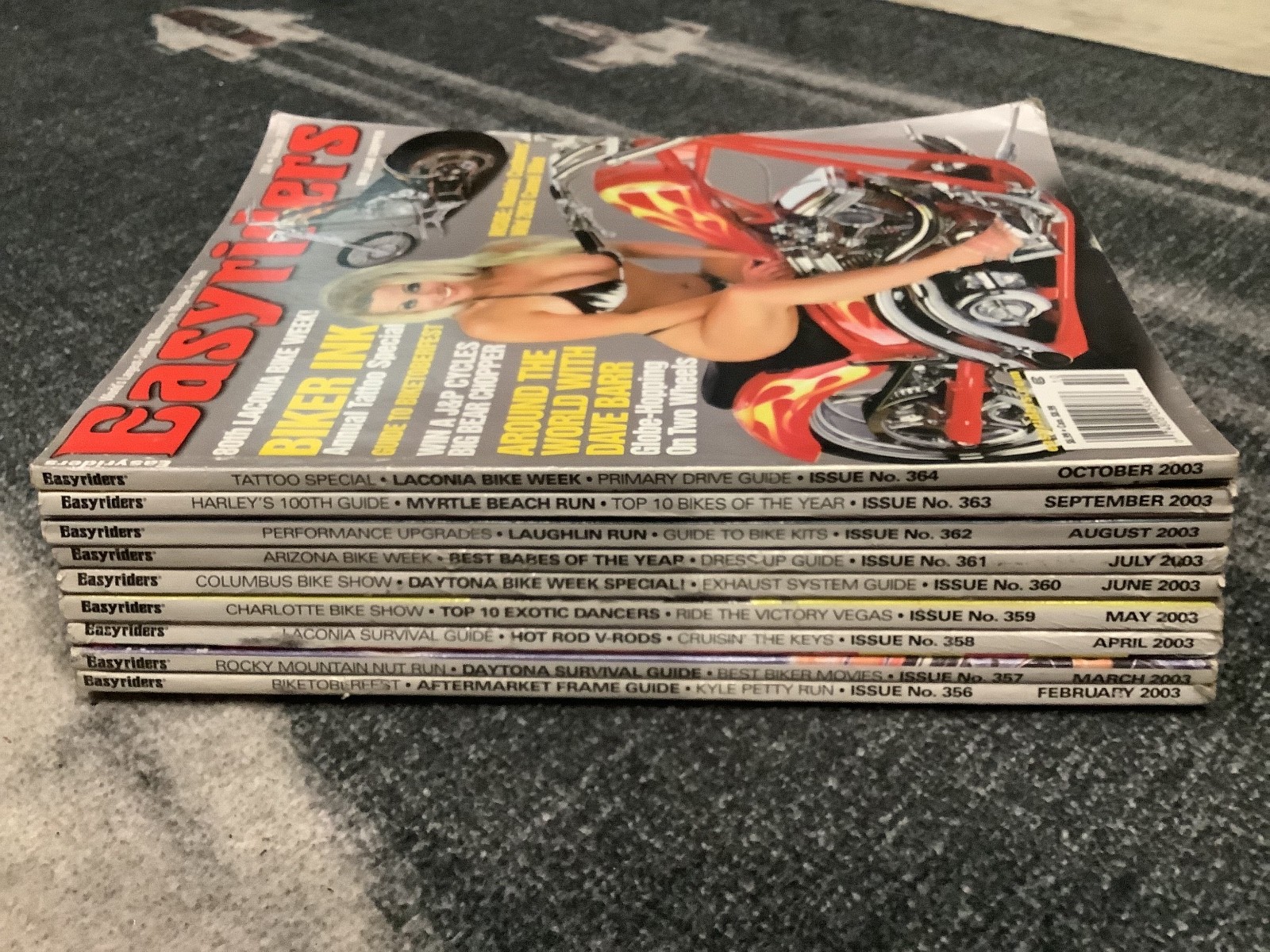 Easyriders Magazine Lot 2003 9 Issues 356 357 358 359 360 361 362 363 364