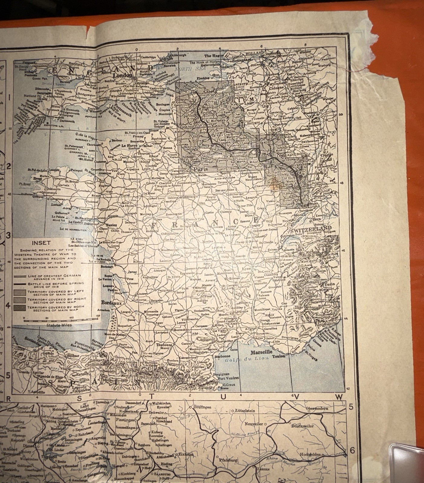 National Geographic May 1918 + Original Western Theatre of War WWI Map