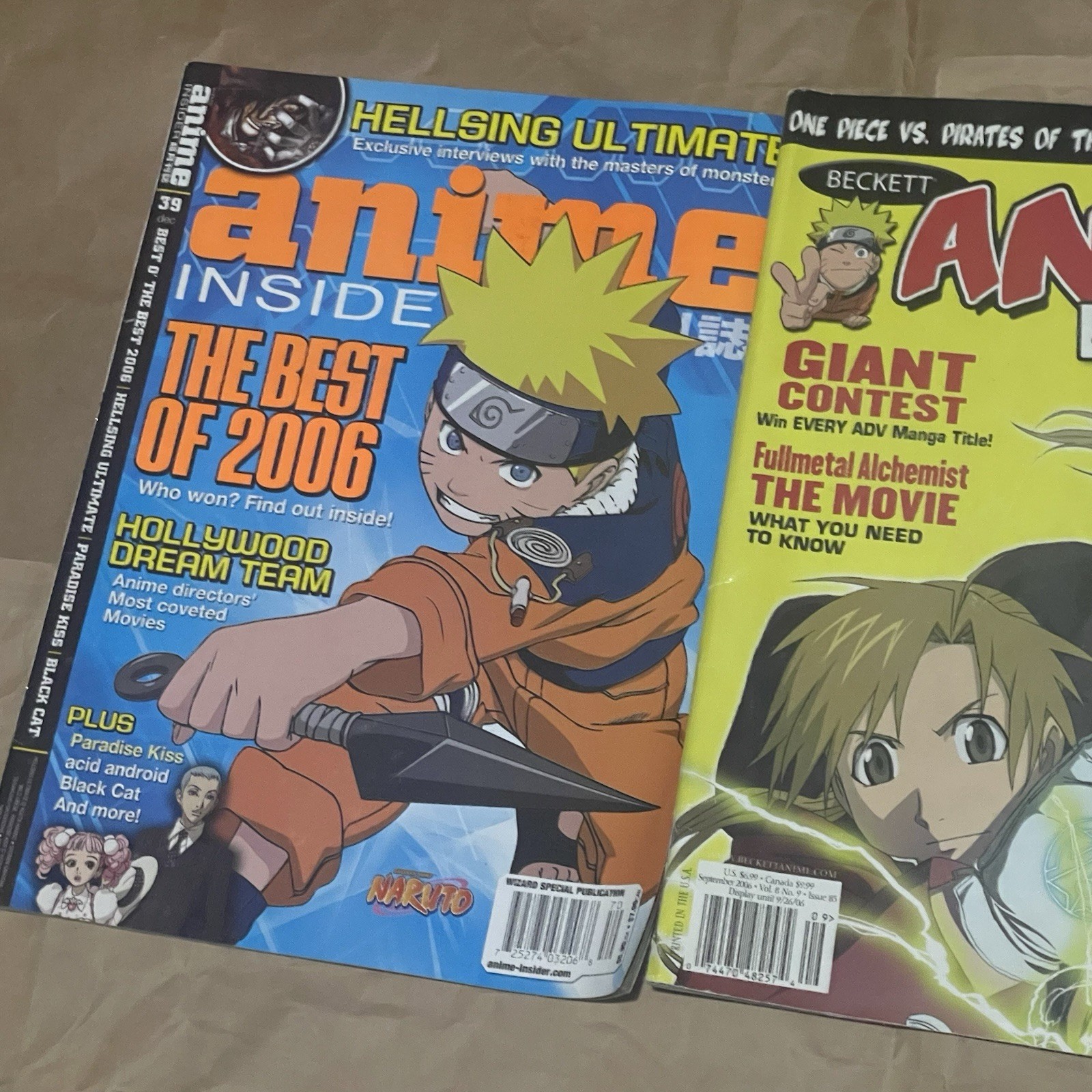 Beckett Anime & Manga / Anime Inside Dec 2006 Lot Of 3 Sept 2006 Jan 2007
