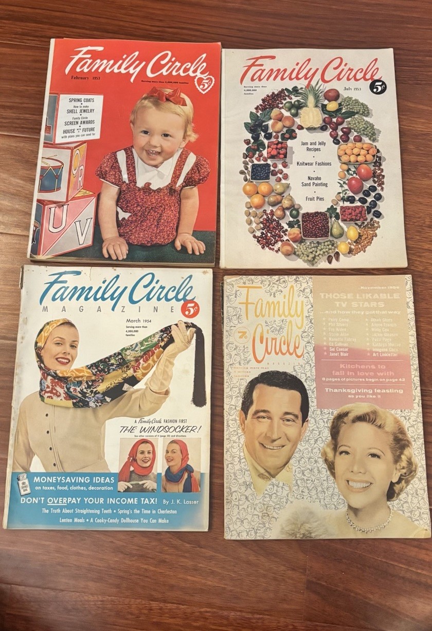 Family Circle Vintage Magazine lot Of 4 1953-1956