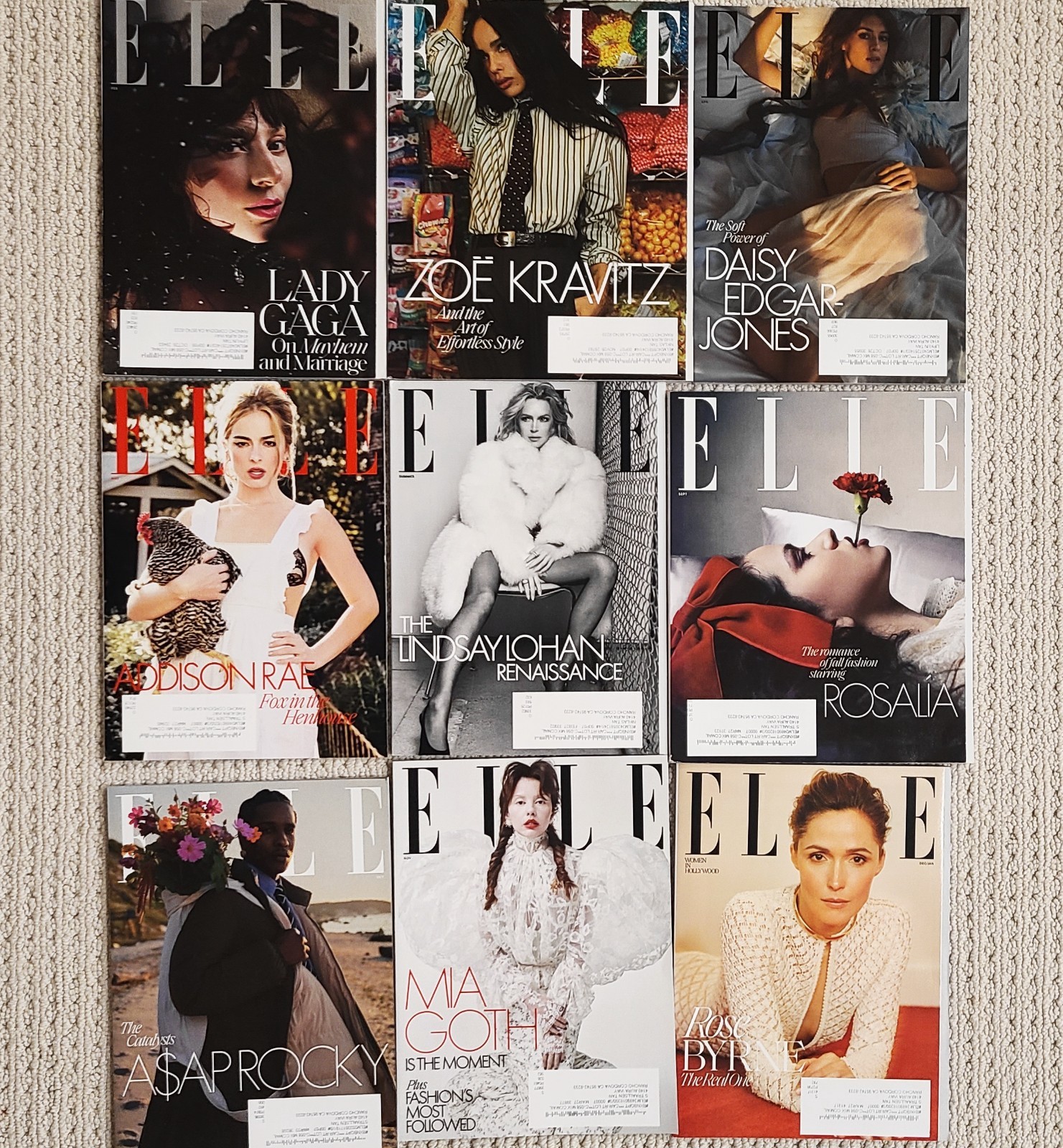 🔥9 Issues ELLE Magazines Lot FEBRUARY 2025 – JANUARY 2026 ***** NEW