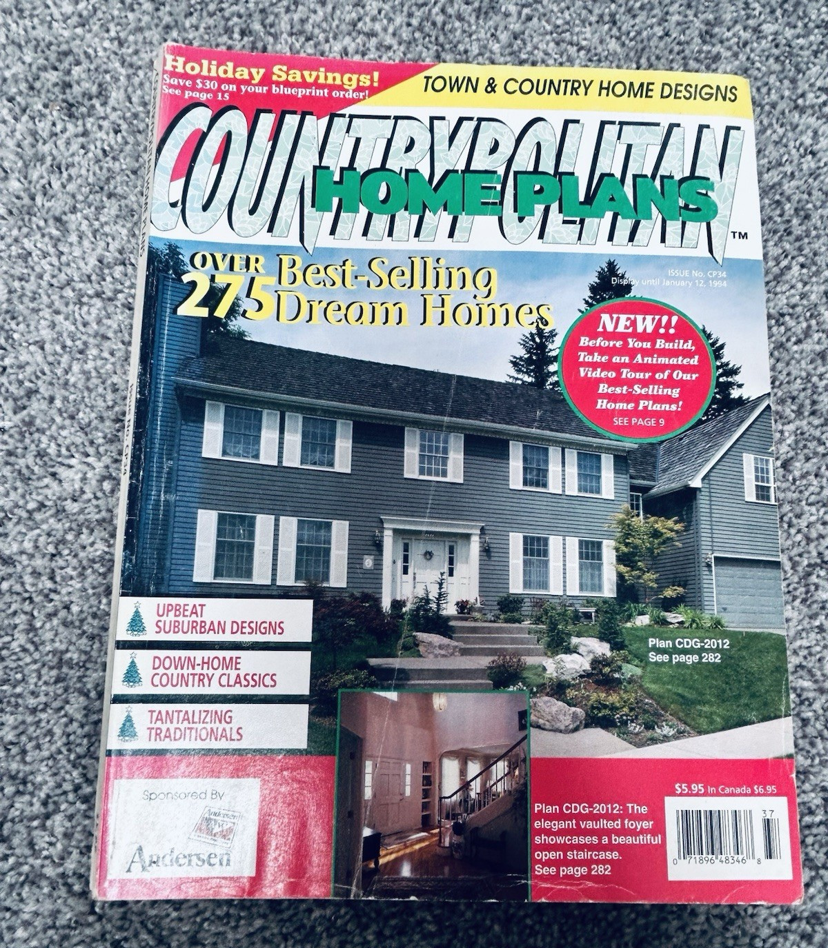 Countryplans Home Plans Illustrated Jan 1993 Issue CP34 Over 275 Dream Homes