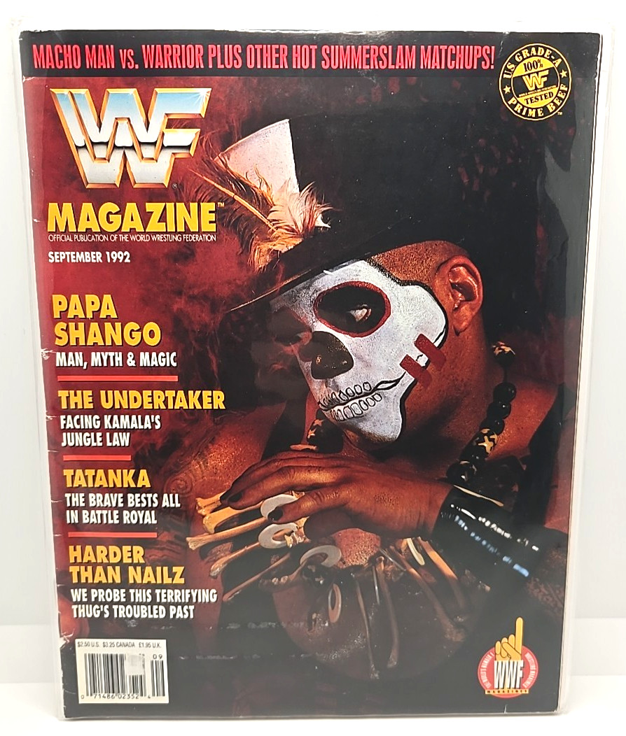 WWF Magazine September 1992 Papa Shango Cover Godfather Vintage WWE Wrestling
