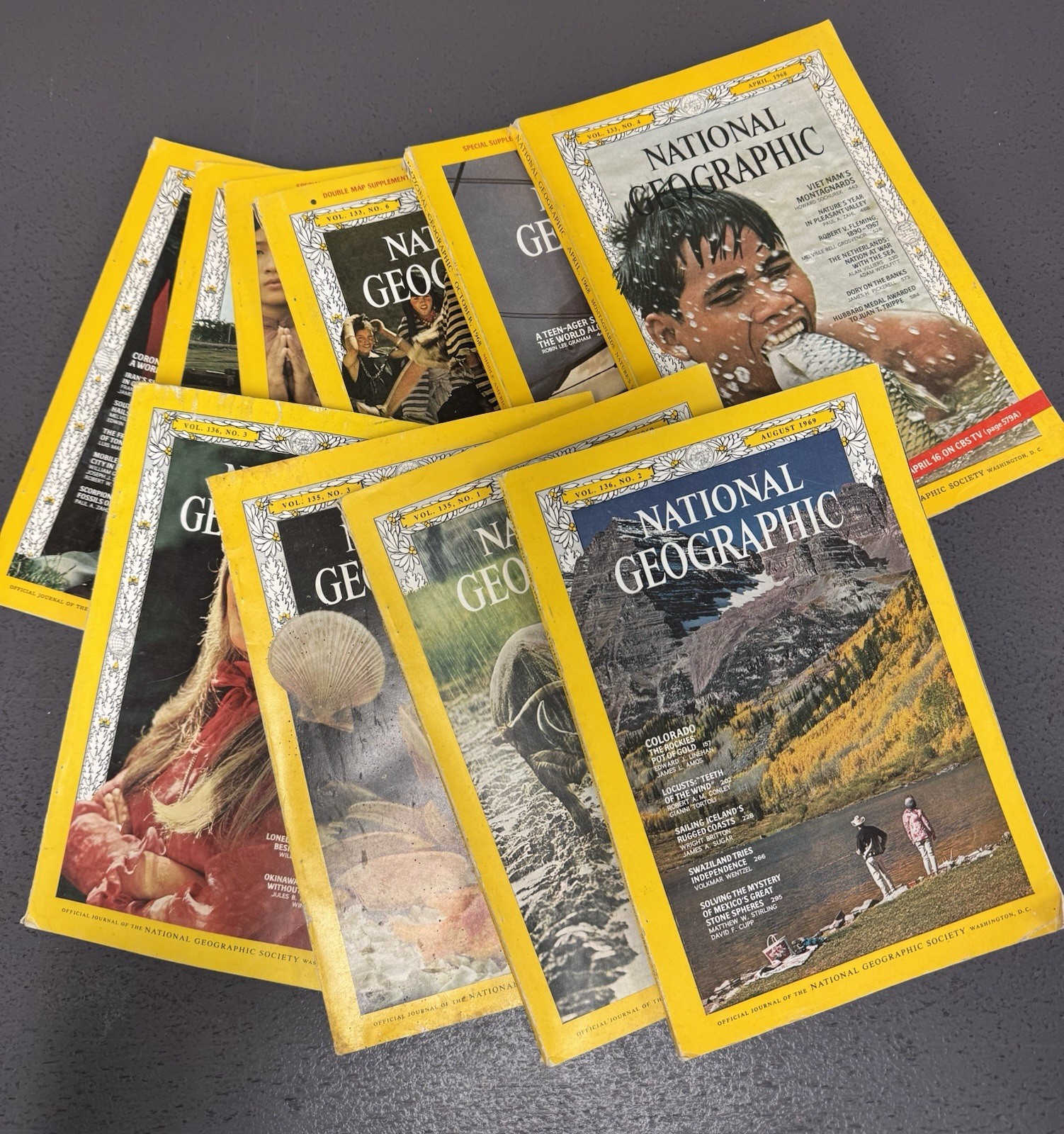 10 National Geographic Magazine 1968 Apr Mar Jun Oct Nov Dec 1969 Jan Mar Au Sep