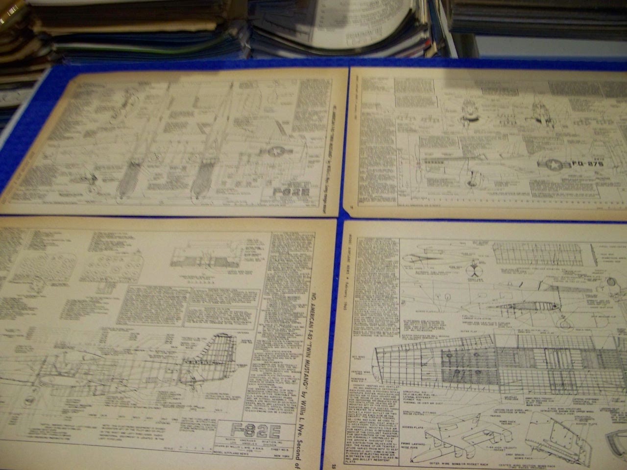 1962: N.A. F-82 E TWIN MUSTANG (4-PLATE SET) INBOARD/STRUCTURE/4-VIEWS (475SS)