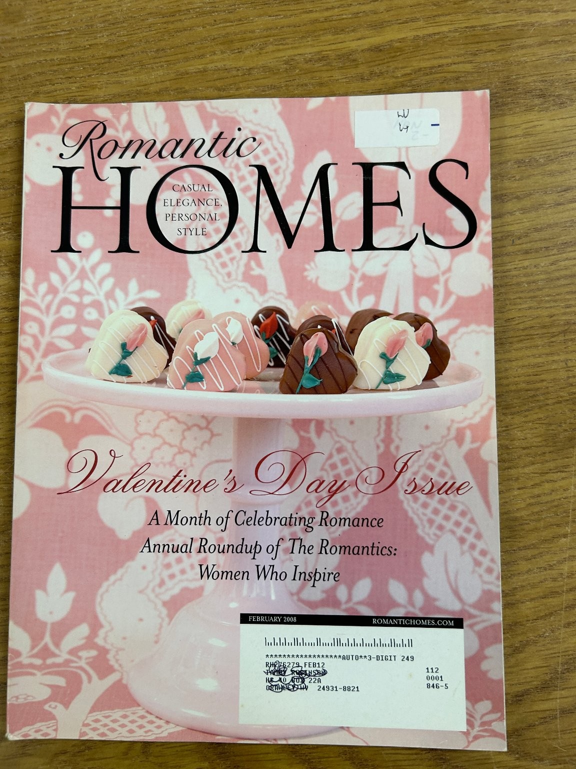 Romantic Homes Magazine February 2008 Valentine’s Day Issue Home Decor