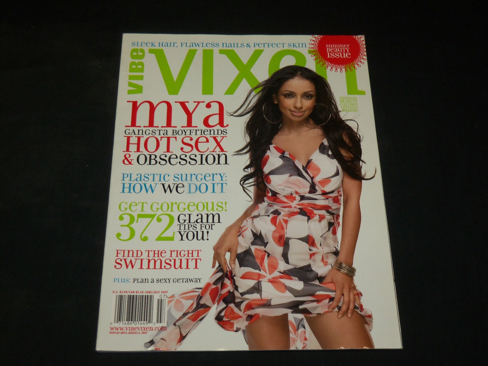 2007 JUNE/JULY VIBE VIXEN MAGAZINE – MYA FRONT COVER – BEAUTY ISSUE – L 2968