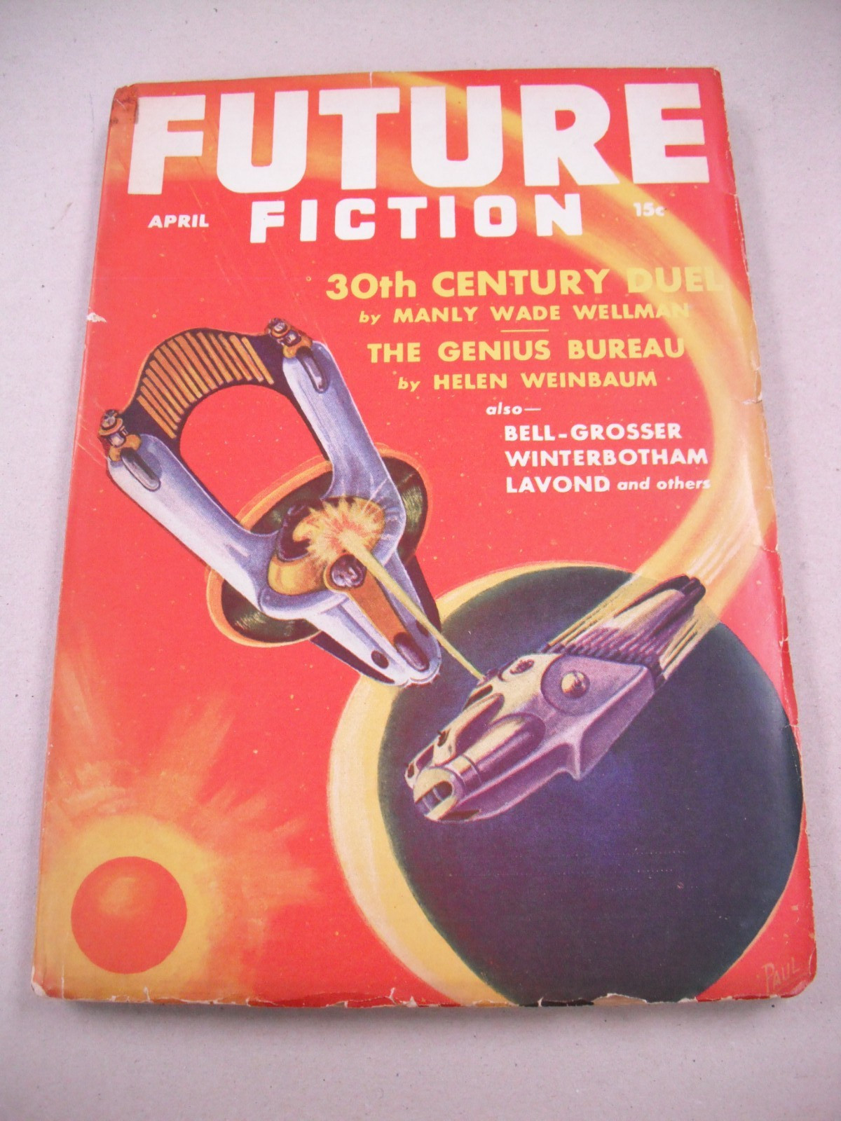 «FUTURE FICTION» 4/41 FN! MANLY WADE WELLMAN NOVEL! WEINBAUM! FRANK R. PAUL ART!