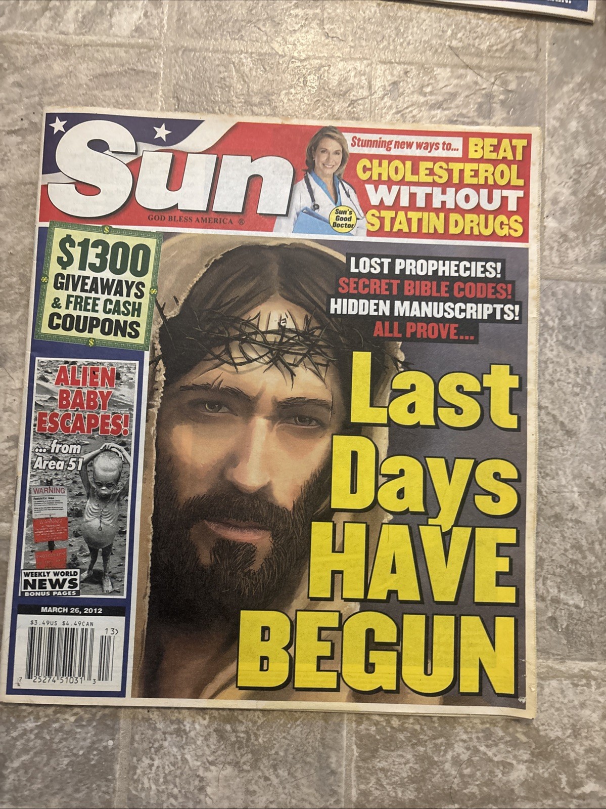 The Sun Tabloid Magazine Lot – 7 Issues –, Nostradamus, Prophecies & 2011/2012