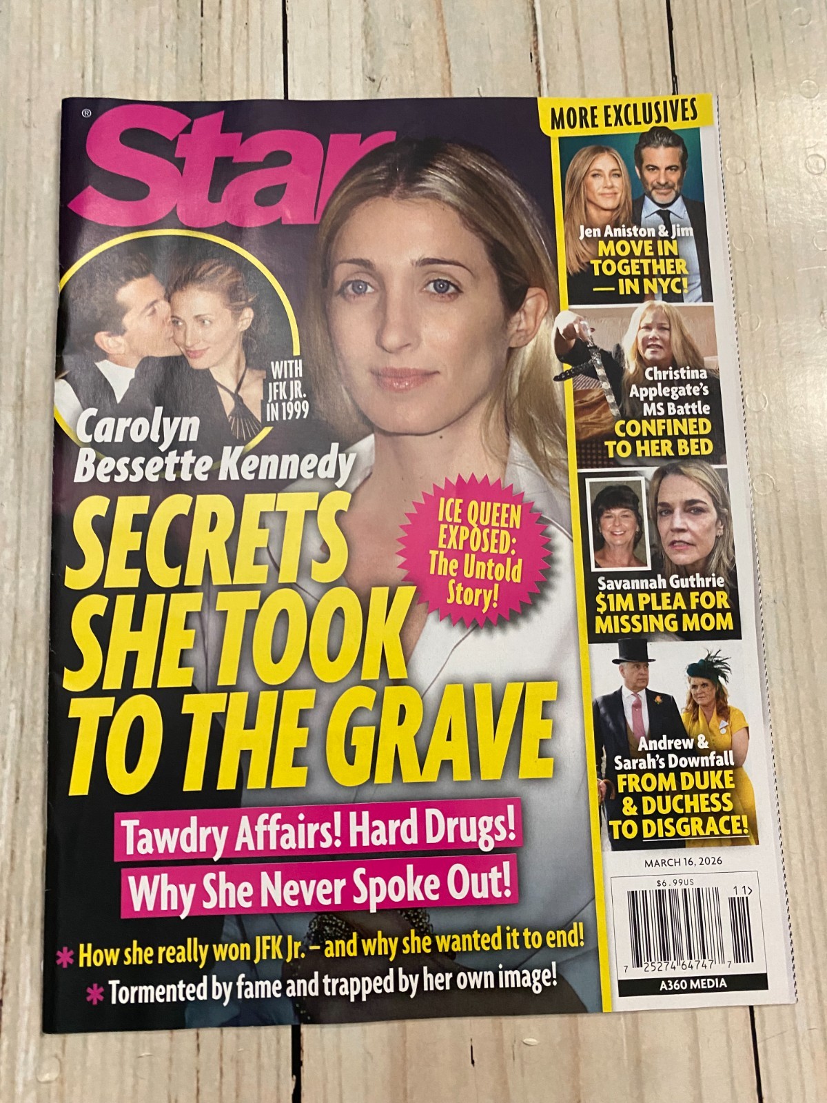 Star March 16, 2026 Magazine Carolyn Bessette Kennedy with JFK JR. secrets