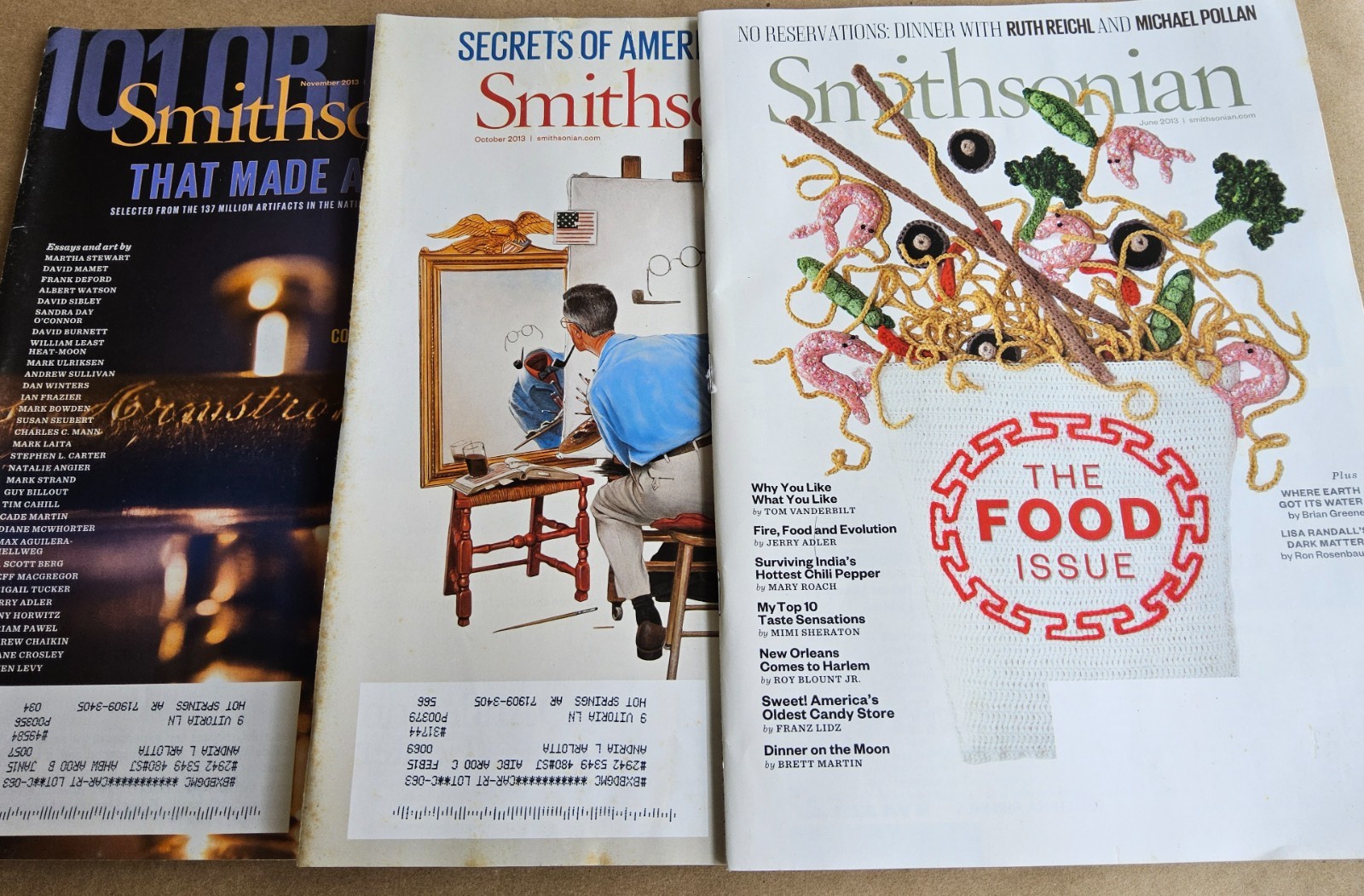 Lot of 3 Smithsonian mags 2013: June, Oct, Nov