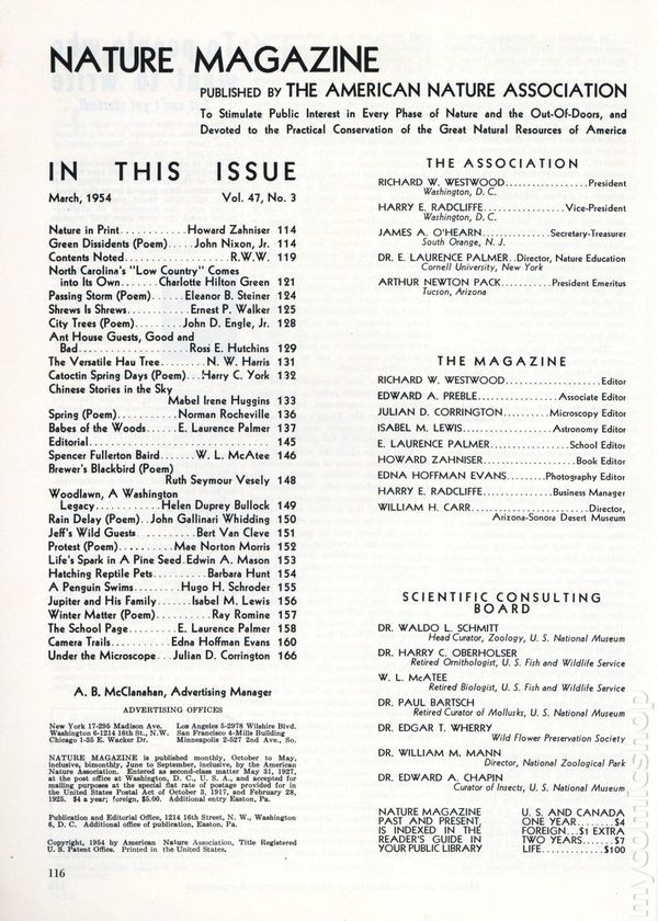Nature Magazine Vol. 47 #3 VG+ 4.5 1954 Low Grade