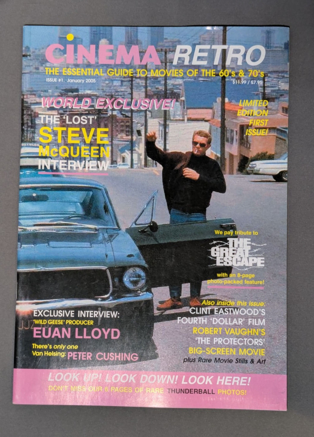 2005 2007 Cinema Retro First Issue #1 & #7 Steve McQueen Batman Movie Magazines