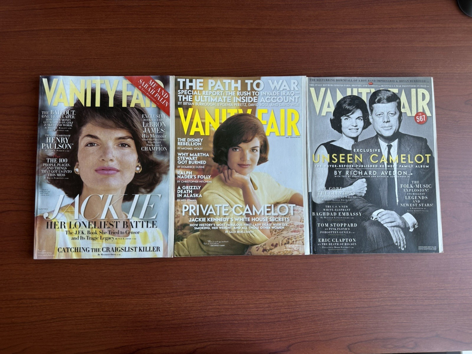 Vanity Fair lot – Private Camelot, Unseen Camelot, Jackie Her loneliest battle