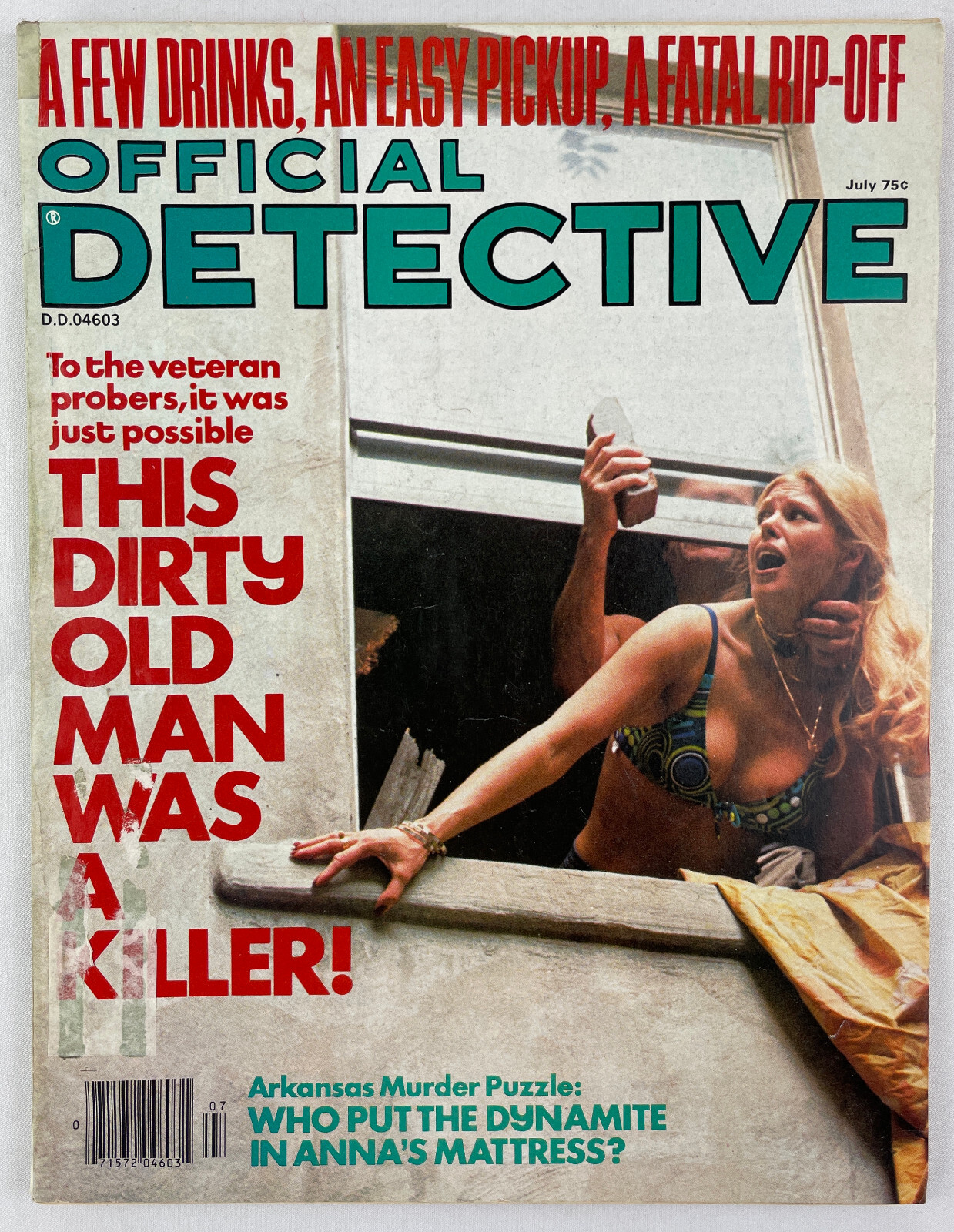 Official Detective Stories Magazine, July 1978, Vintage True Crime Stories, Pulp