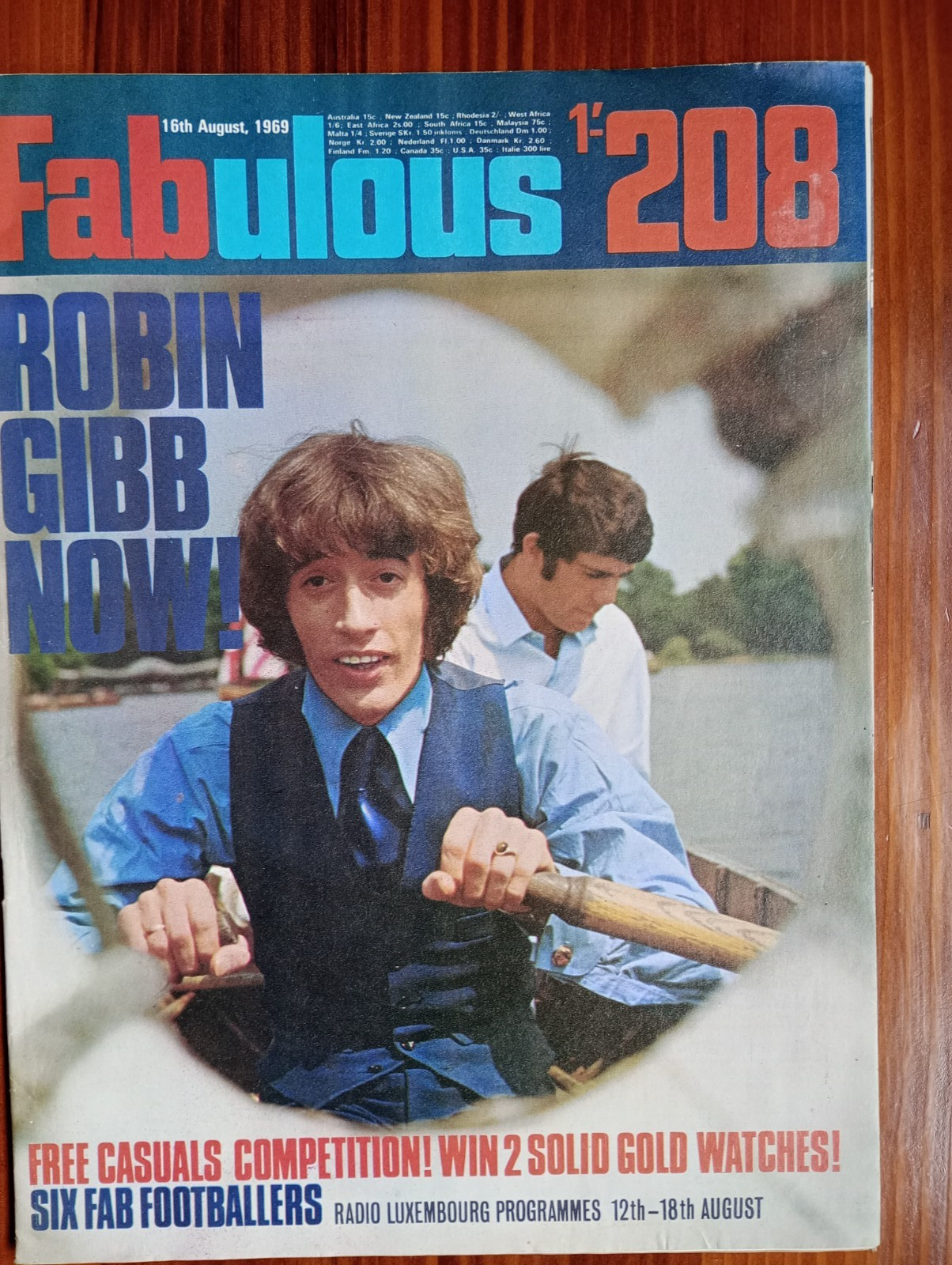 Fabulous 208 16th August 1969 – Robin Gibb cover