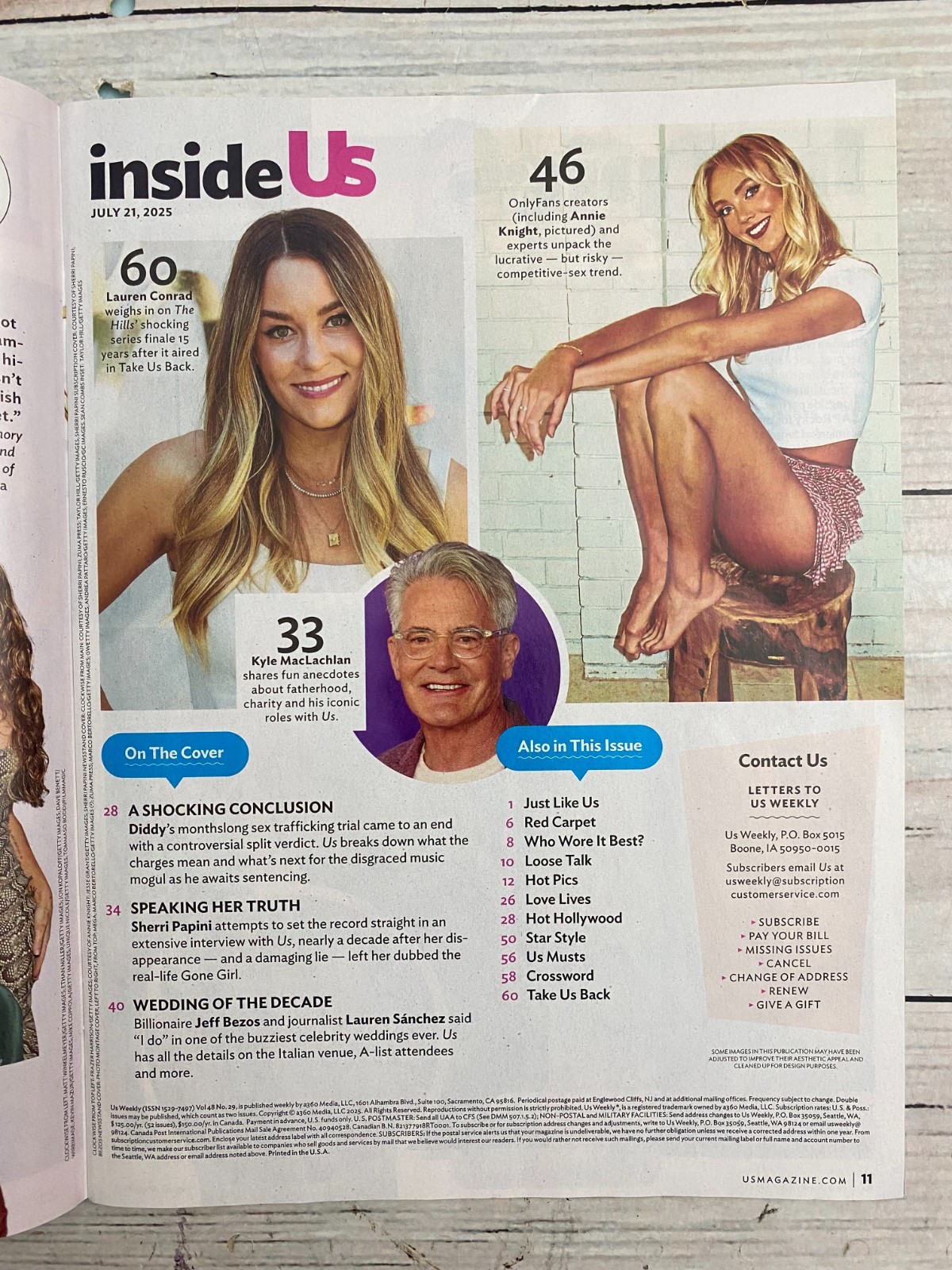US Weekly Issue 29 July 21, 2025 – Celebrity Wedding Diddy Jeff Bezos Sanchez