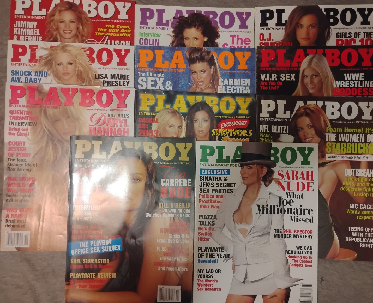 Playboy Magazine * 2003 – 11 LOT of 11 Issues * SEE DESCRIPTION