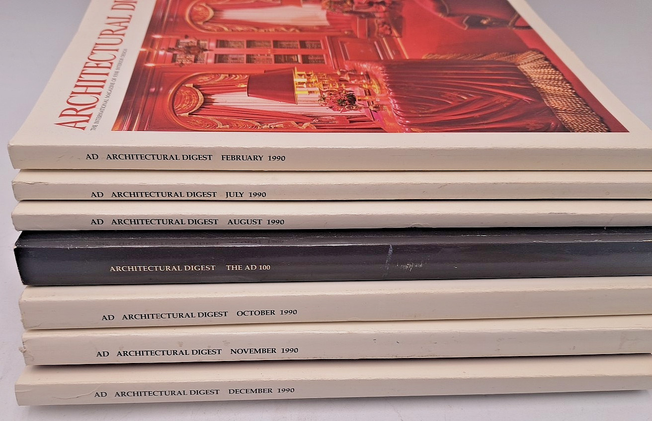 Architectural Digest VTG 1990 Magazines Lot 7 Feb July 2-Aug Oct Nov Dec VGC