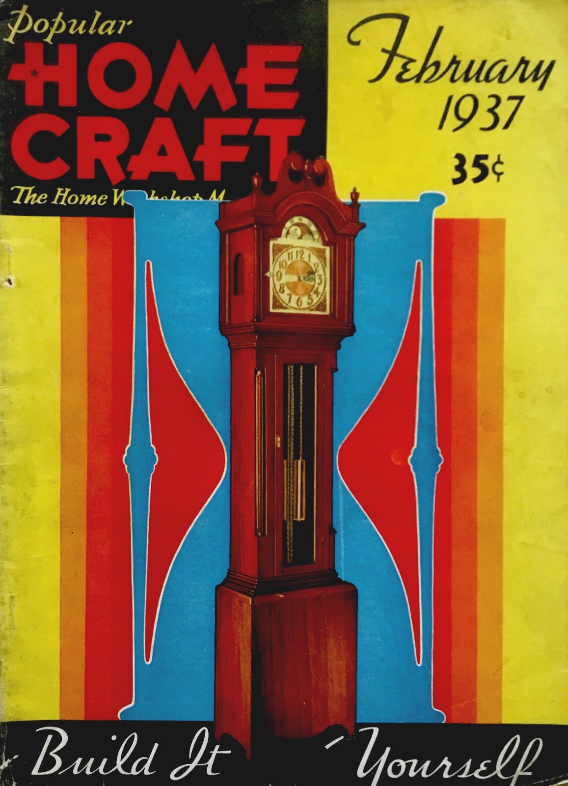 Popular Homecraft Magazine February 1937 Build It Yourself Grandfather Clock