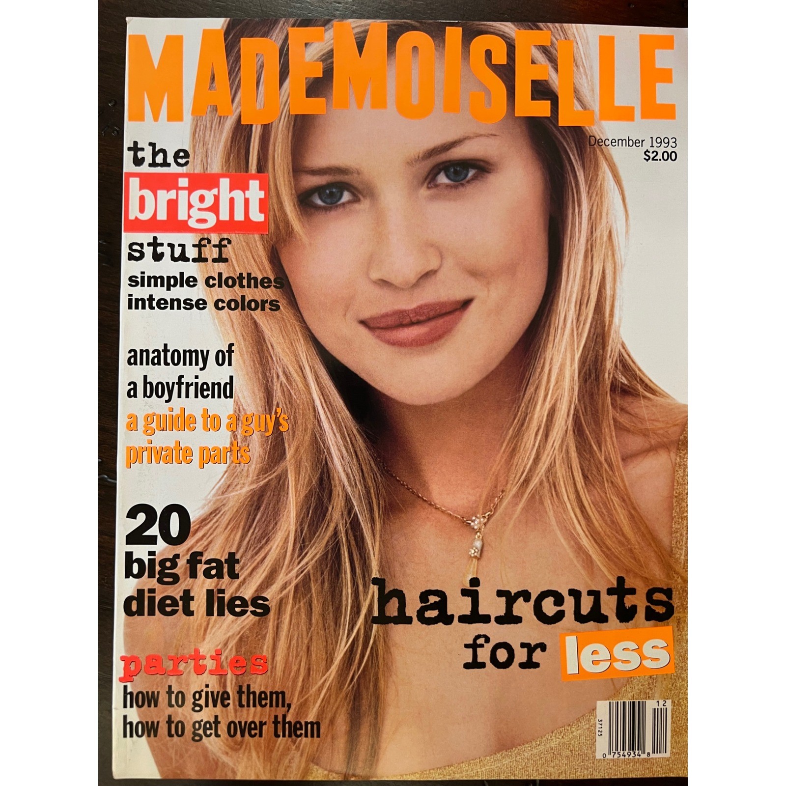 Vintage 90s MADEMOISELLE Magazine December 1993 Fashion Beauty Ads Faded Glory