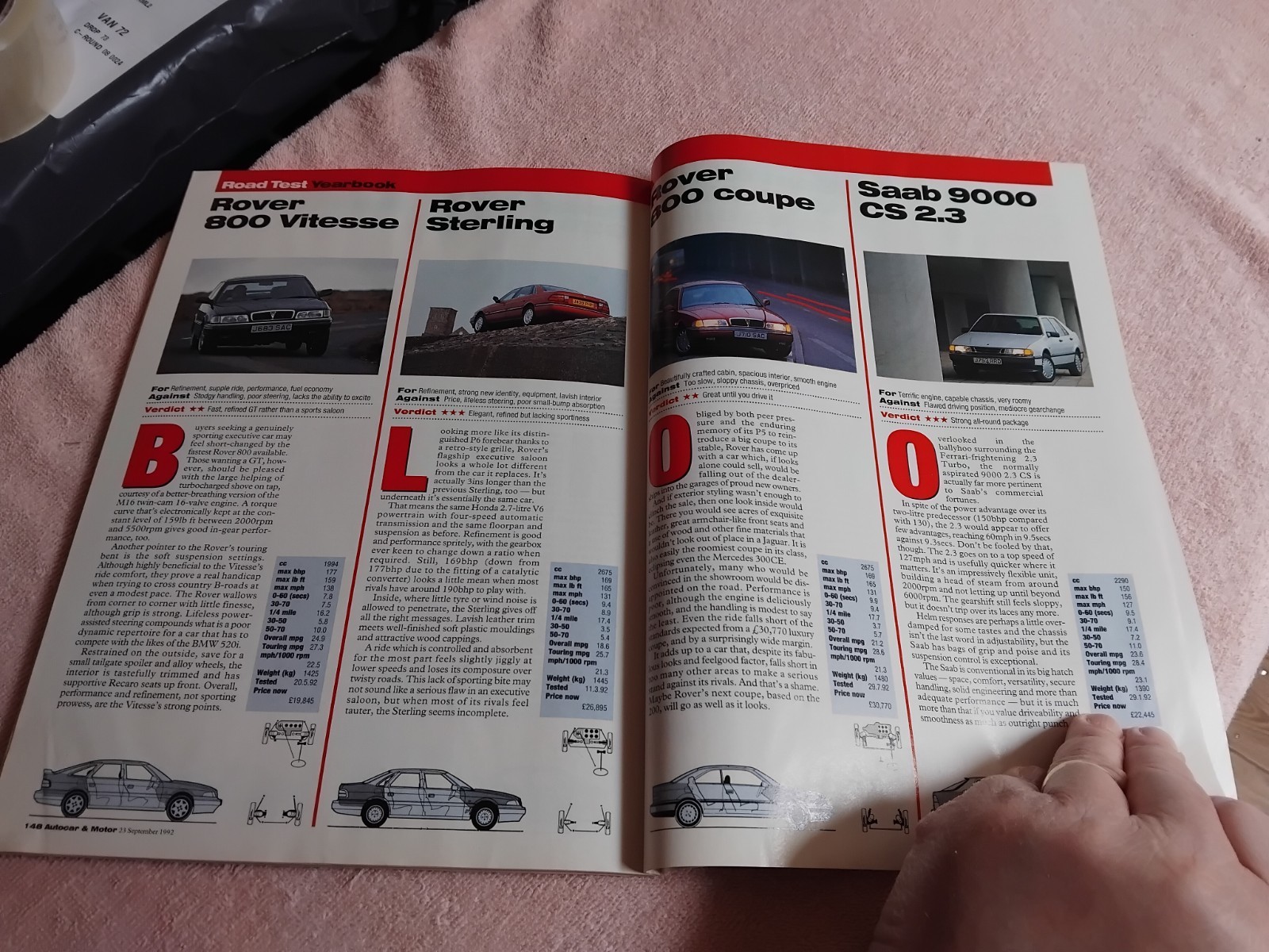 Autocar 23/9/92 James May Prank Sacked Porsche 928 Road Test Yearbook FREE POST