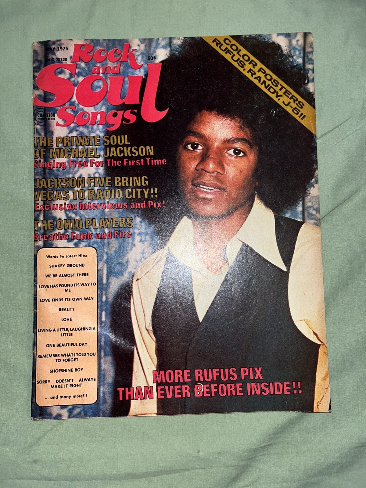 May 1975 ROCK AND SOUL SONGS Magazine Michael Jackson Cover Of Songs