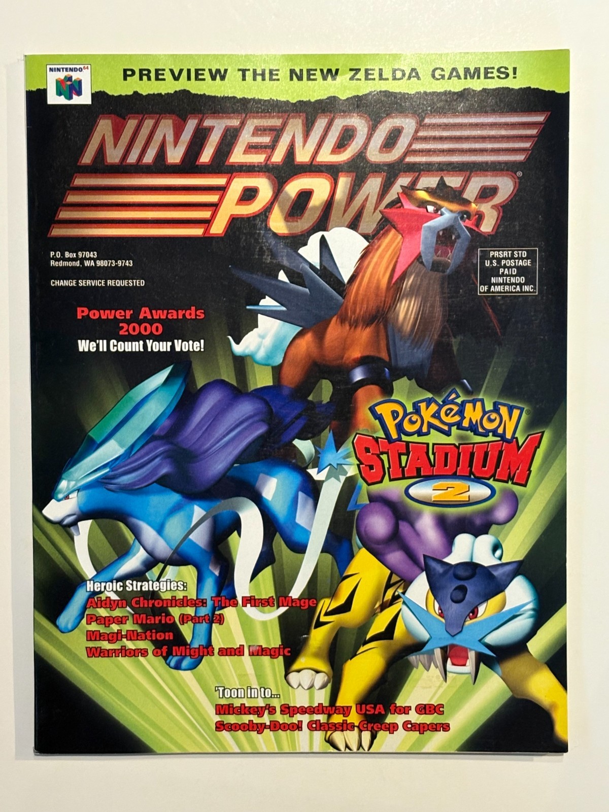 Nintendo Power Magazine 2001 Volume #142 Pokémon Stadium 2 w/ 2 Posters + Comic
