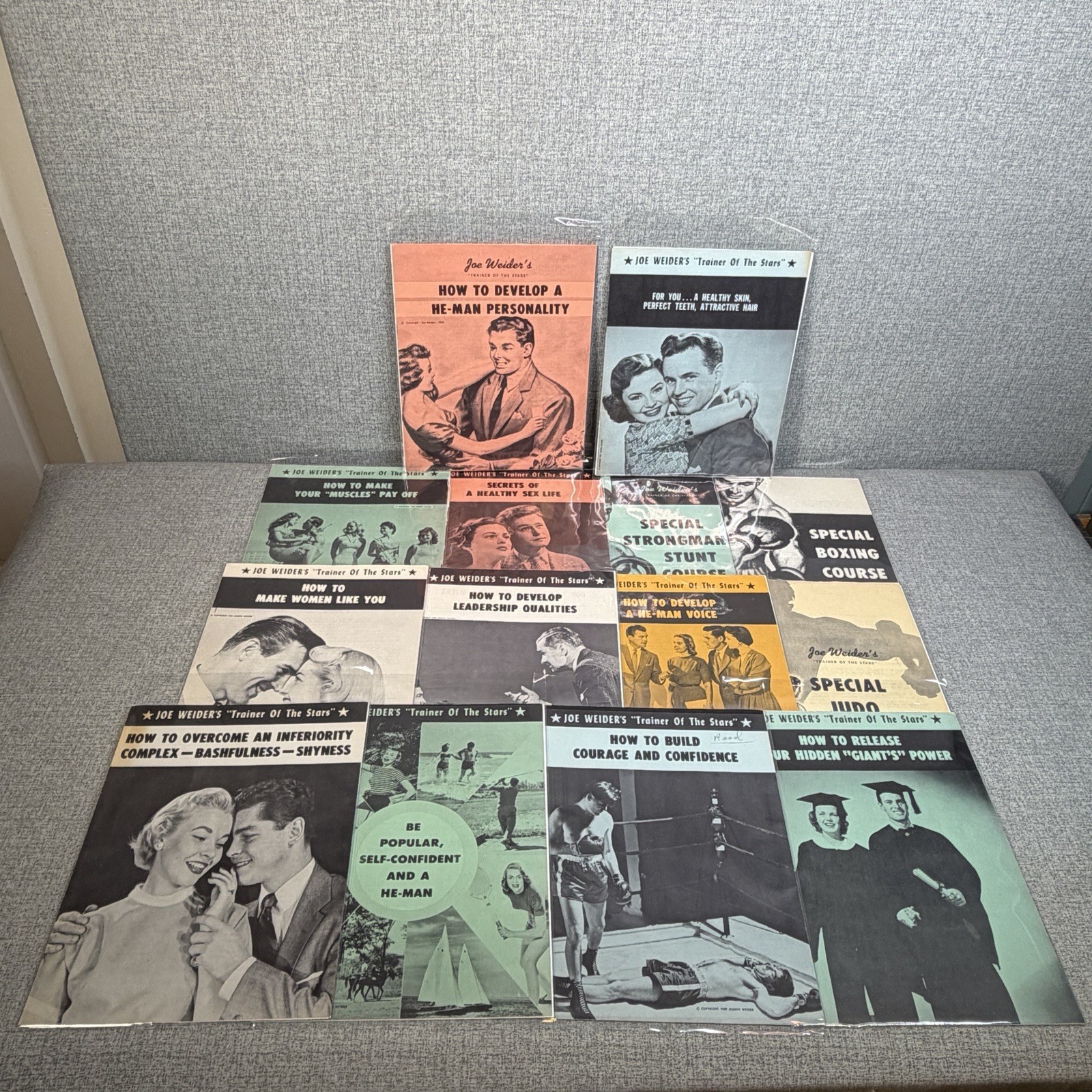 Rare Original Joe Weider’s Trainer of the Stars 1959 Lot Of 14 Booklets Courses