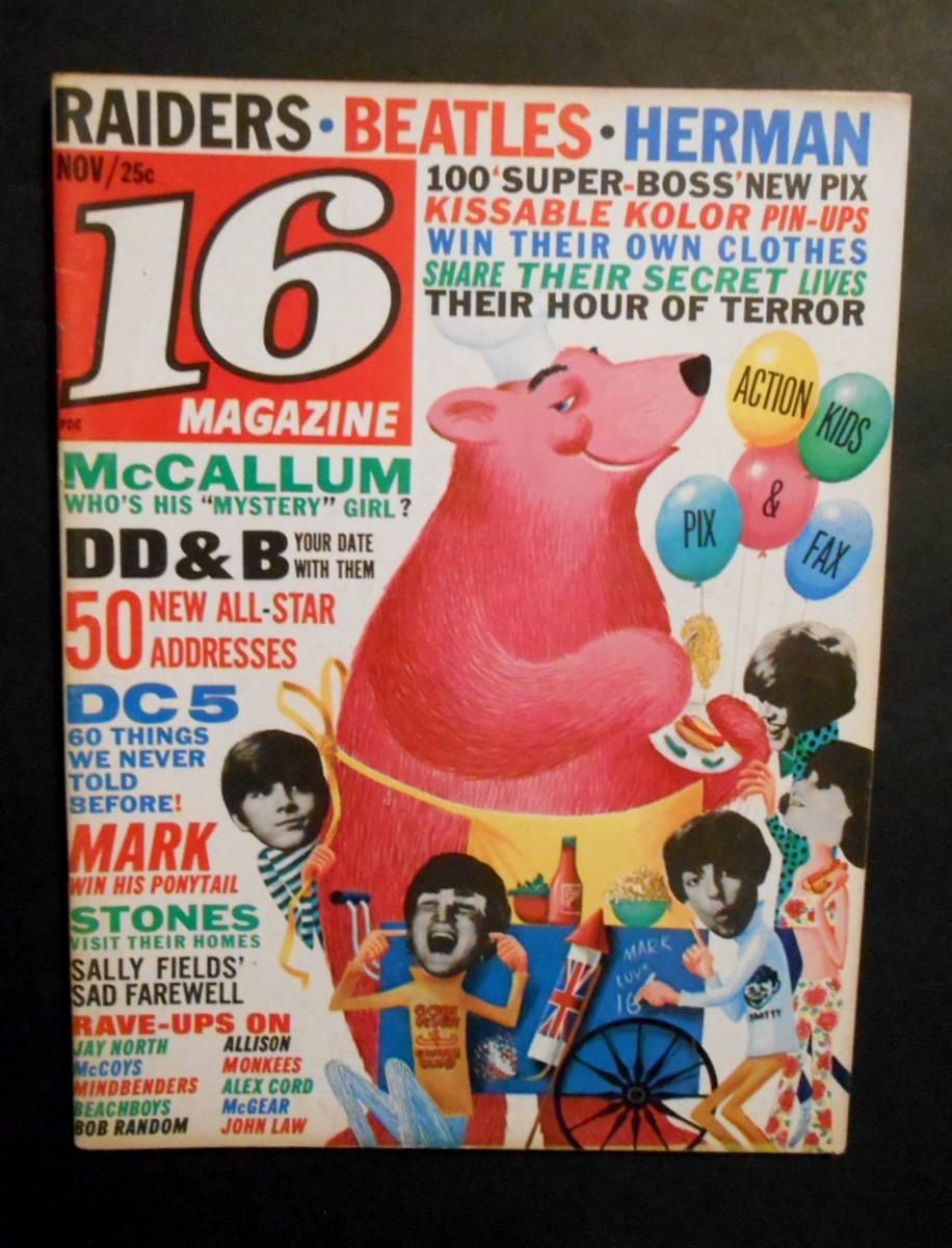 November 1966 16 Magazine V8 #6 Beatles Raiders DC5 Herman’s Hermits Stones