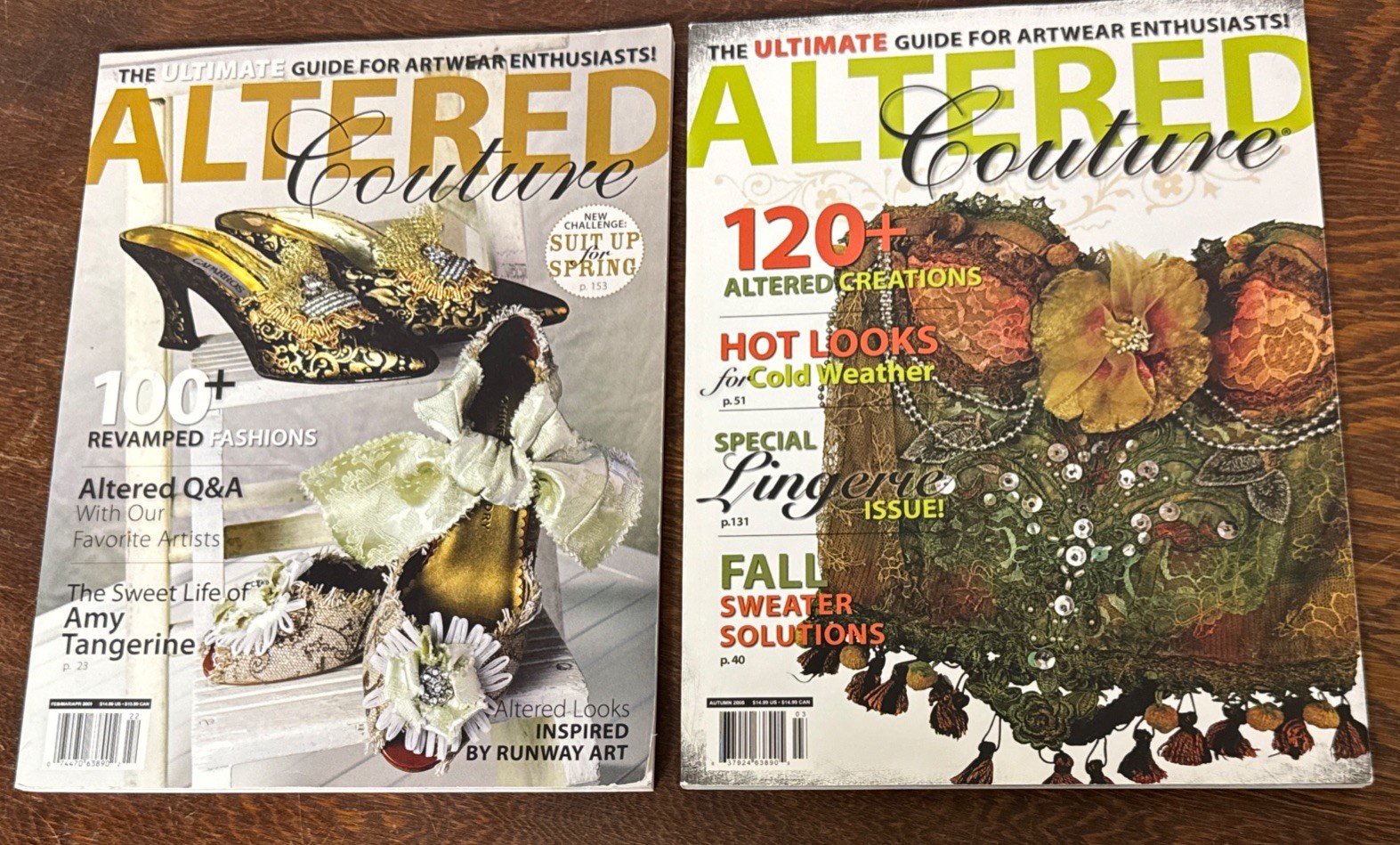 2 ALTERED COUTURE ArtWear Magazines Autumn 2008 & Spring 2009