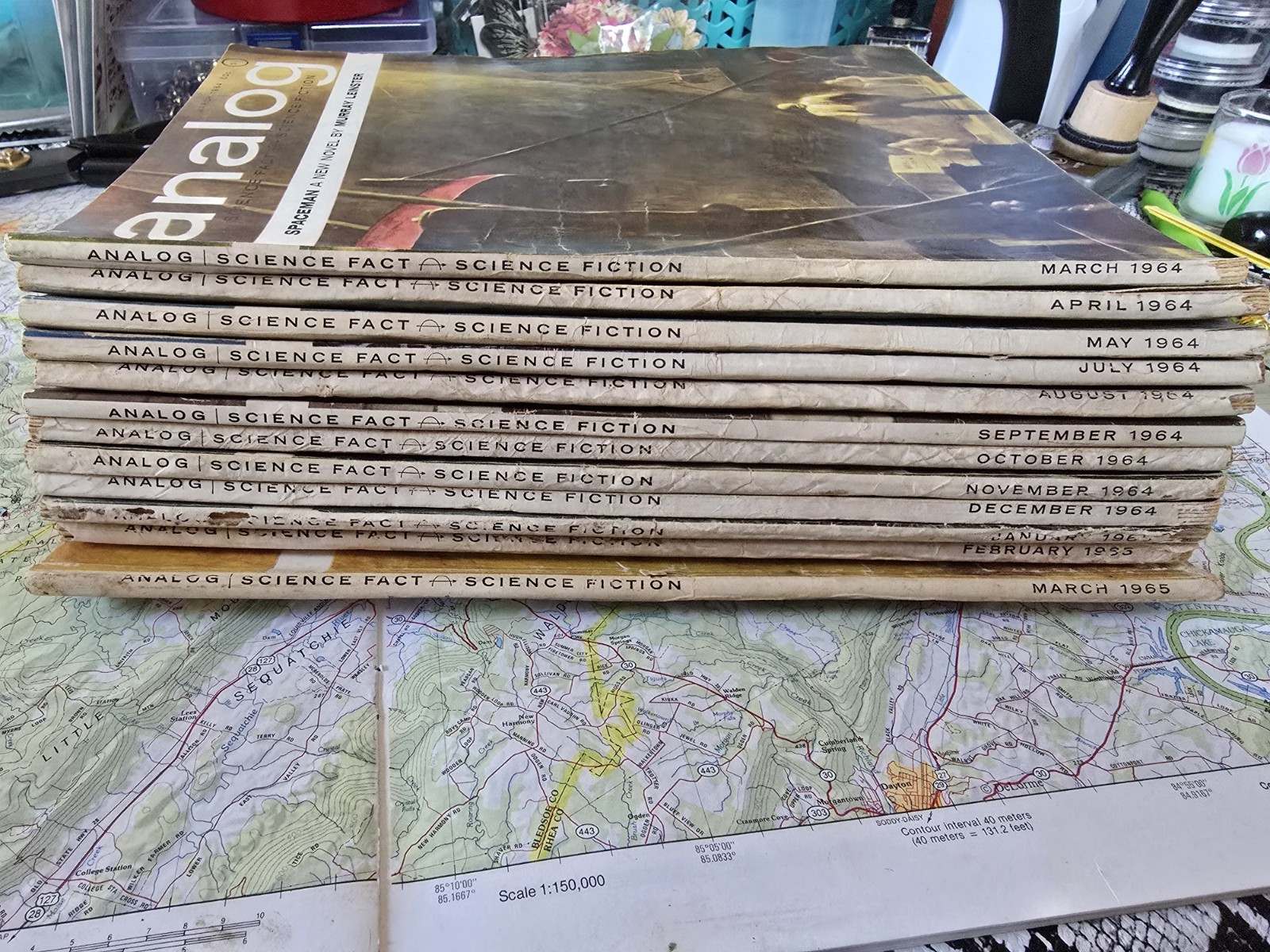 Analog Science Fiction and Fact March 1964 – Feb 1965. Except June 1964 VG Lot