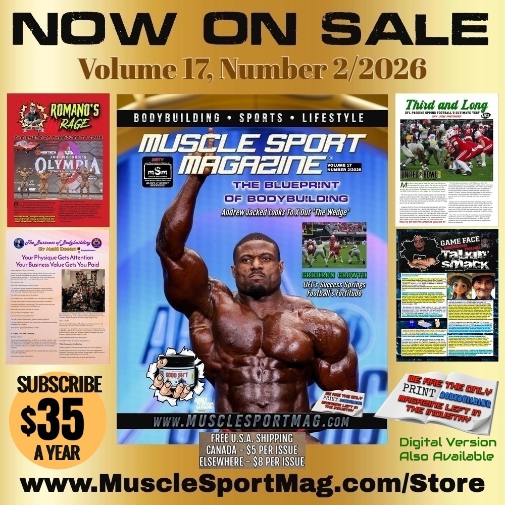 Andrew Jacked Cover UFL Football Business Bodybuilding Muscle Sport Mag V17N2NEW