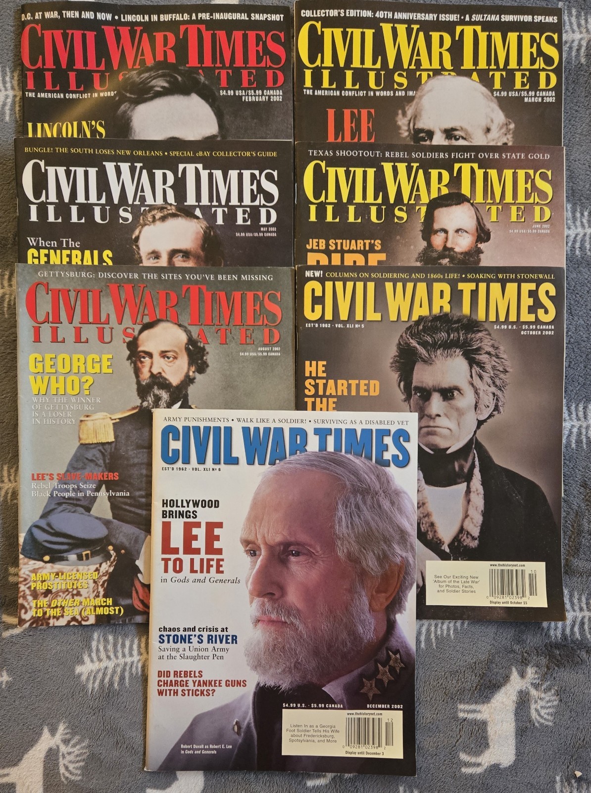 Civil War Times Illustrated Magazine *The complete set of 7 issues from 2002*