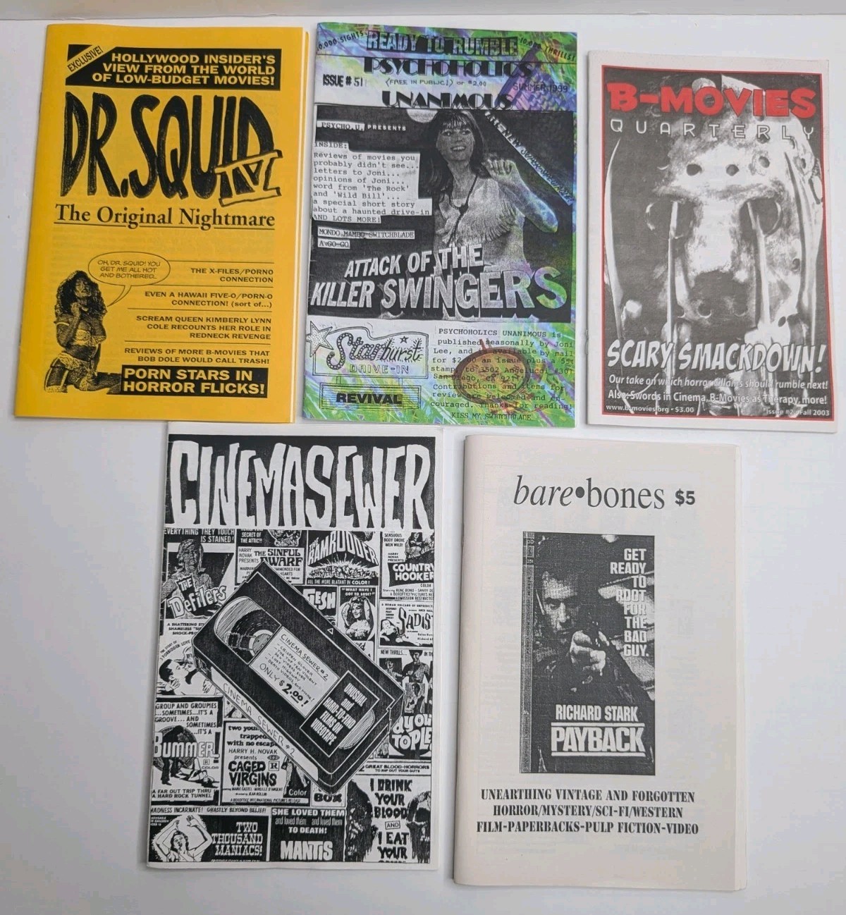 Horror Zine Lot Of 5 1990’s Movies B-Movies Cinema RARE