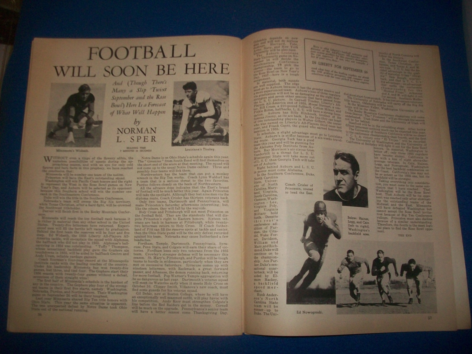 Liberty Magazine September 1936 Arab Sheik Dagger Battle Father Divine Football