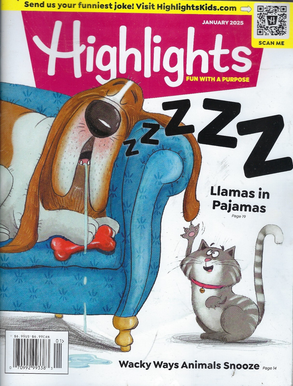 Highlights Children’s Magazine January 2025 Llamas in Pajamas