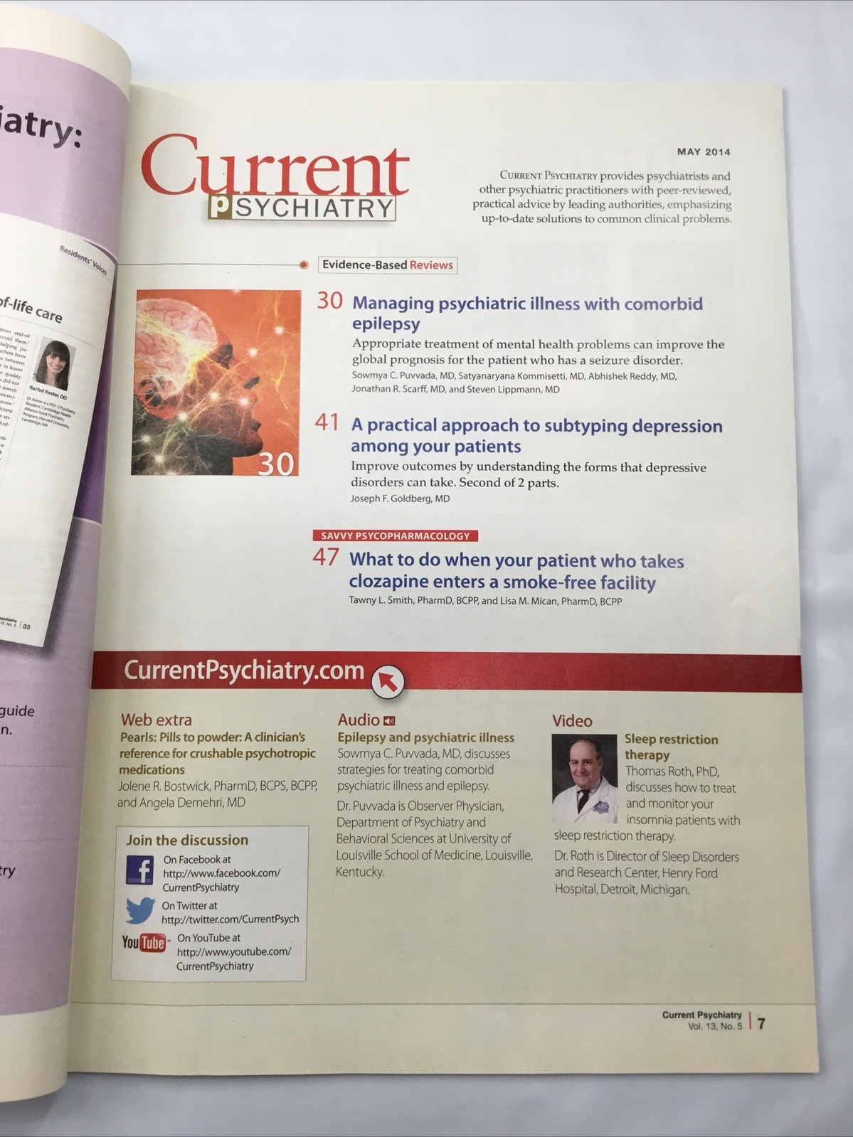 Current Psychiatry May 2014 V.13:5 Epilepsy & Psychiatric Illness Depression Sub