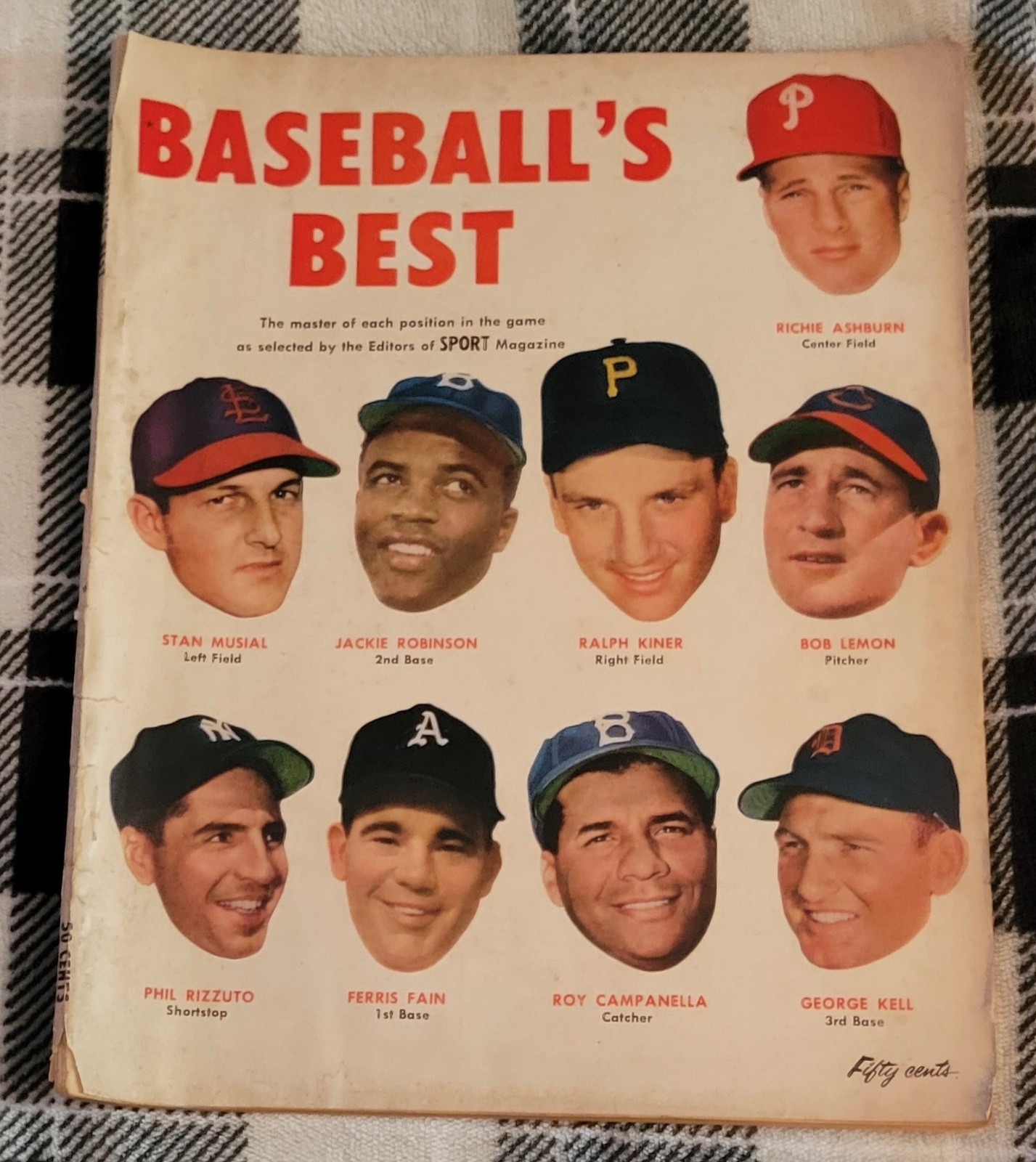 1952 Baseball’s Best Richie Ashburn Stan Musial Jackie Robinson No Label