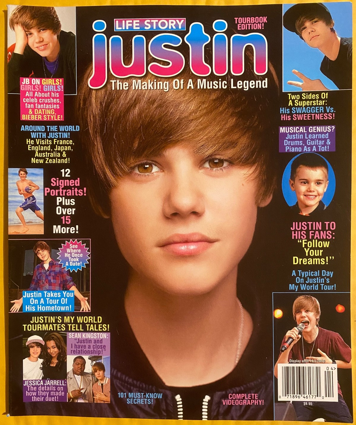 JUSTIN BIEBER life story MAKING MUSIC LEGEND tour book edition SIGNED PORTRAITS