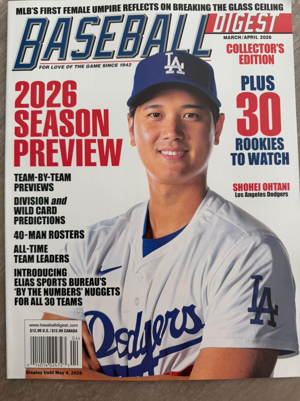 2026 BASEBALL DIGEST March April Issue SEASON PREVIEW Shohei Ohtani L.A. DODGERS