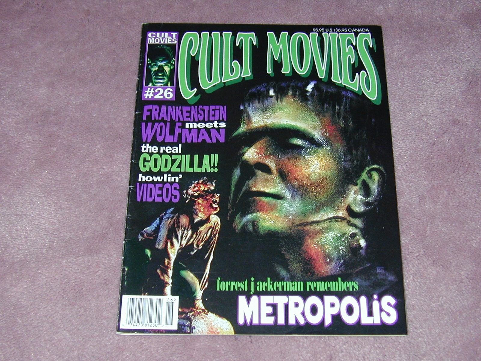 CULT MOVIES magazine # 26, Frankenstein Meets Wolfman, Godzilla, Metropolis