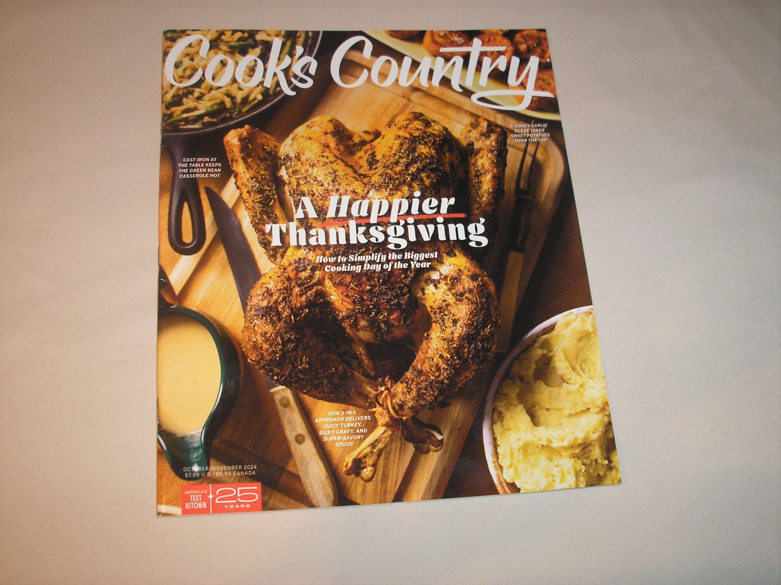 VG+ Cook’s Country Magazine 25 Years Issue A Happier Thanksgiving Oct /Nov 2024