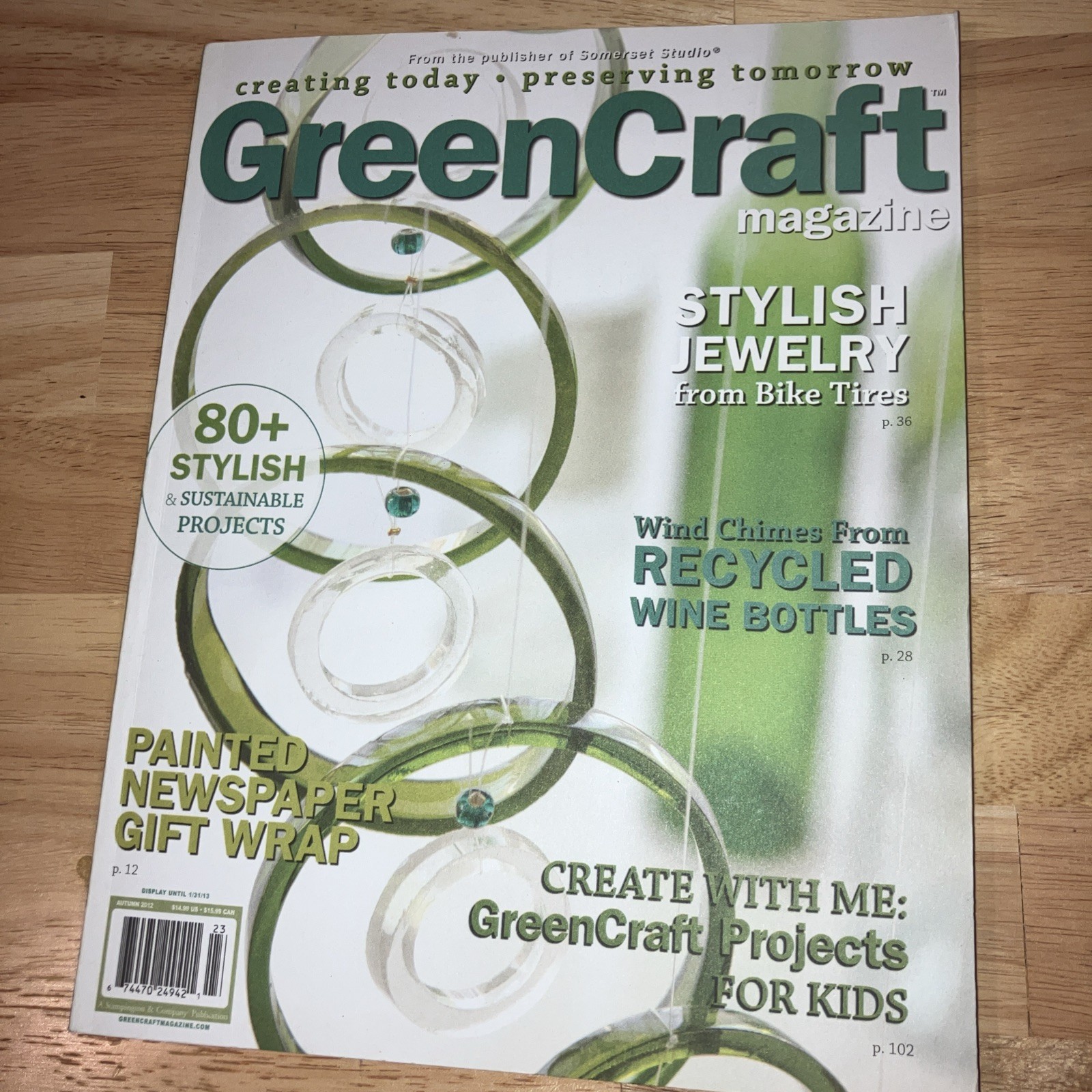 Green Craft Autumn 2012 Jewelry, Wine Bottle Windchimes, GREEN Crafts for Kids