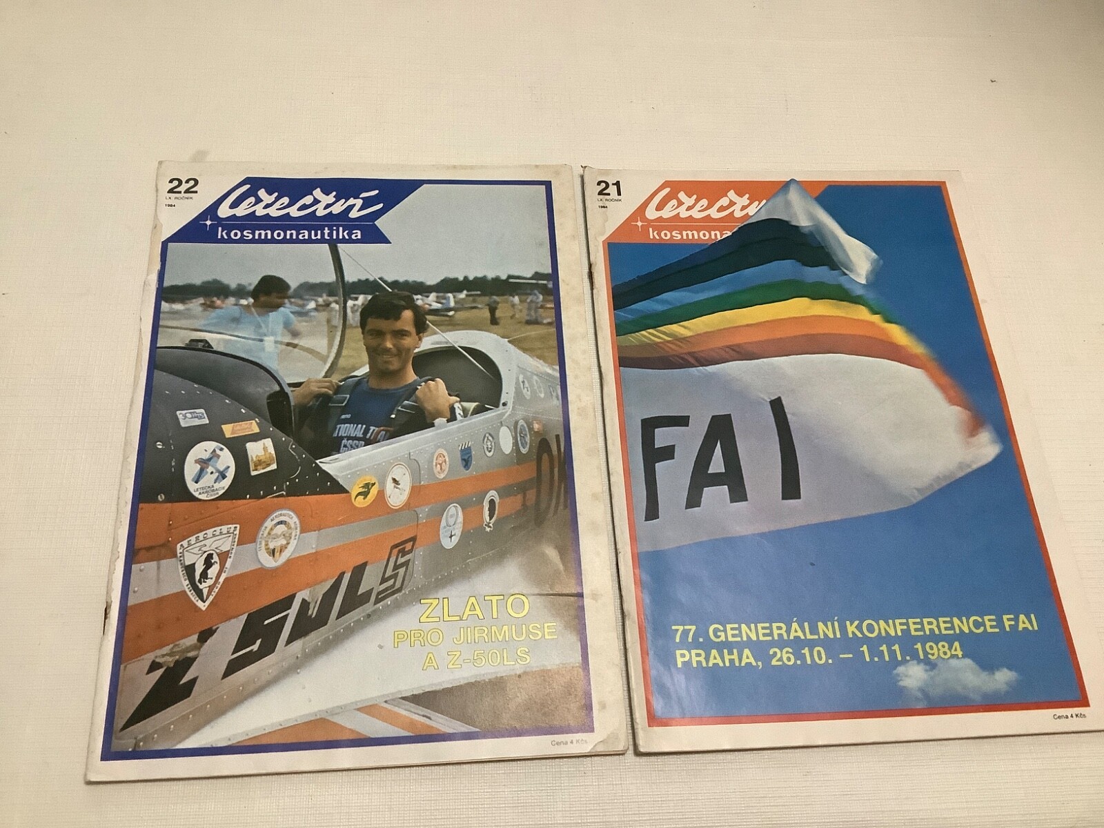 Lot 10 Czech Vintage Aviation Airplane Magazines 1980s Letectir Kosmoautica